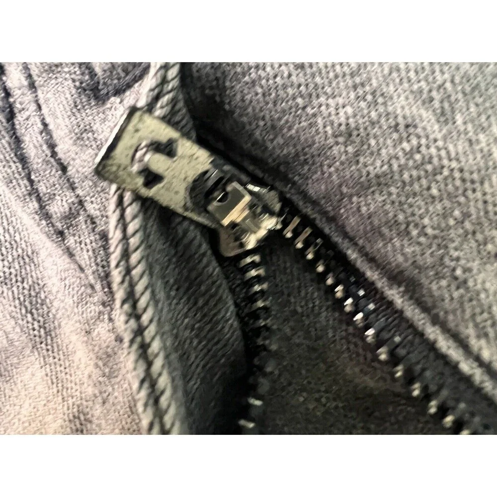 True Religion Relaxed‎ Skinny Moto Jeans Distressed Charcoal Mens 38